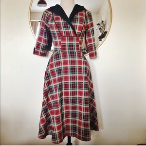 UNIQUE VINTAGE PLAID DRESS